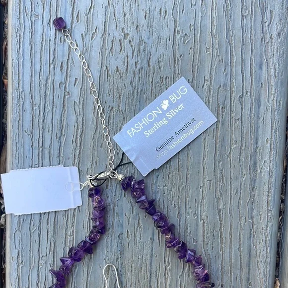 Fashion Bug Purple Amethyst Necklace and Earring Set - Picture 4 of 5